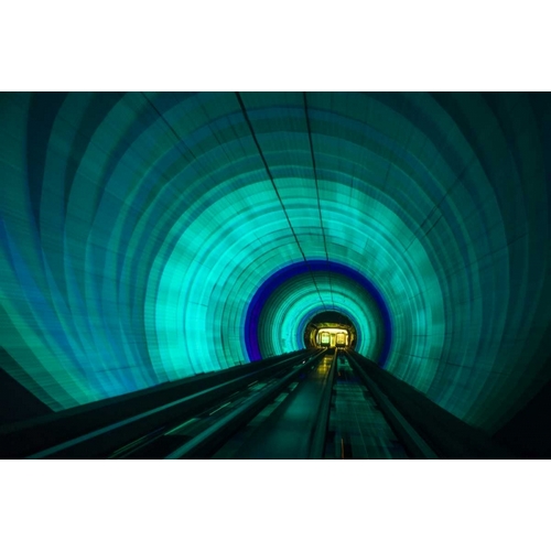 Singapore Colorful railroad tunnel under a river